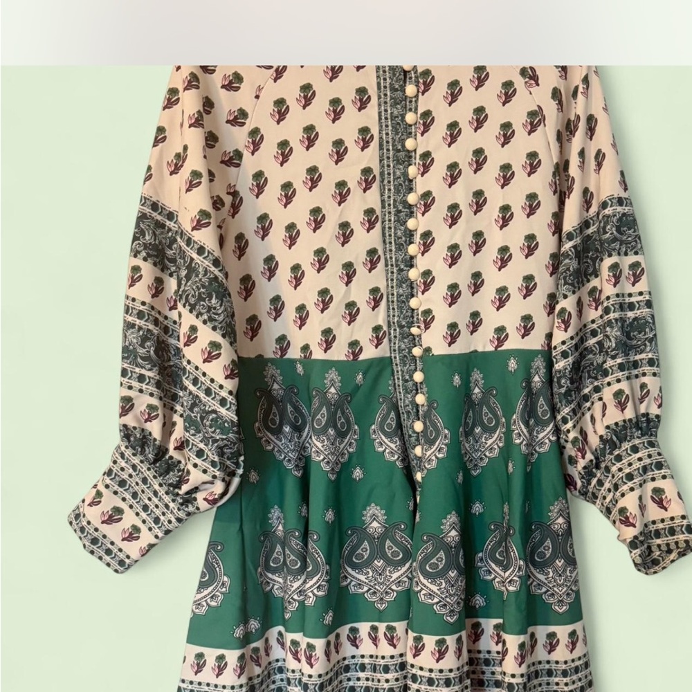 Floral and Paisley Button-Down Dress